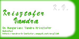 krisztofer vandra business card